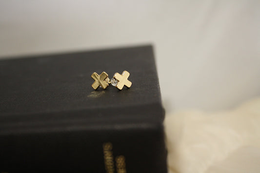 X Marks the Spot Studs - Gold